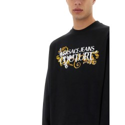 SWEATSHIRT WITH BAROQUE OUTLINE LOGO