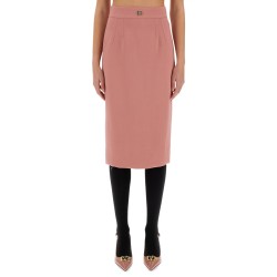 DG LOGO LONGUETTE PENCIL SKIRT