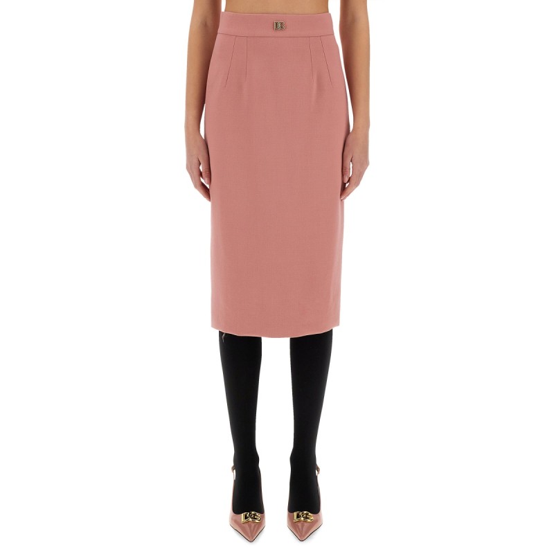 DG LOGO LONGUETTE PENCIL SKIRT