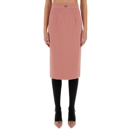 DG LOGO LONGUETTE PENCIL SKIRT