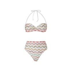 NYLON STRETCH ZIG ZAG LAMÉ BIKINI