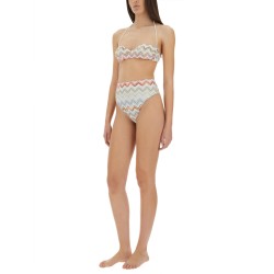 NYLON STRETCH ZIG ZAG LAMÉ BIKINI