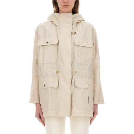 LINEN AND COTTON CANVAS PARKA