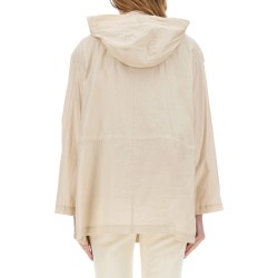 LINEN AND COTTON CANVAS PARKA