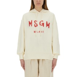 SWEATSHIRT WITH BRUSHED LOGO