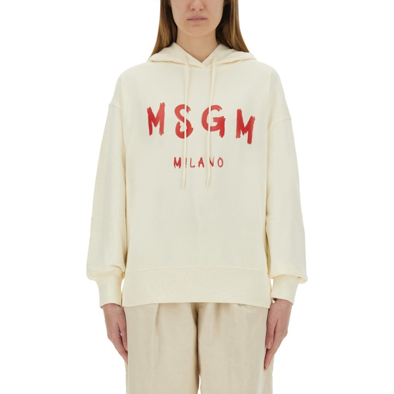 SWEATSHIRT WITH BRUSHED LOGO