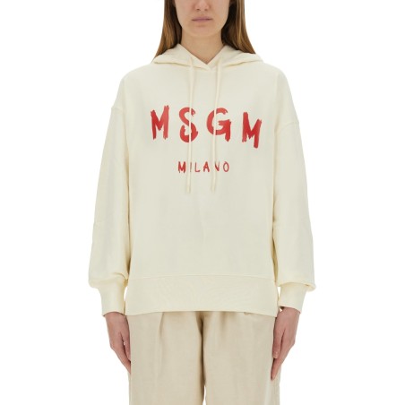 SWEATSHIRT WITH BRUSHED LOGO