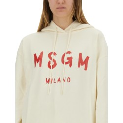 SWEATSHIRT WITH BRUSHED LOGO