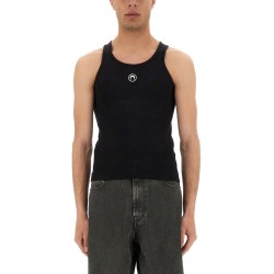 RIBBED TANK TOP WITH MOON LOGO