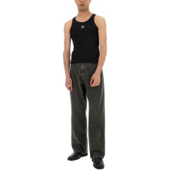 RIBBED TANK TOP WITH MOON LOGO