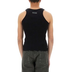 RIBBED TANK TOP WITH MOON LOGO