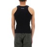 RIBBED TANK TOP WITH MOON LOGO