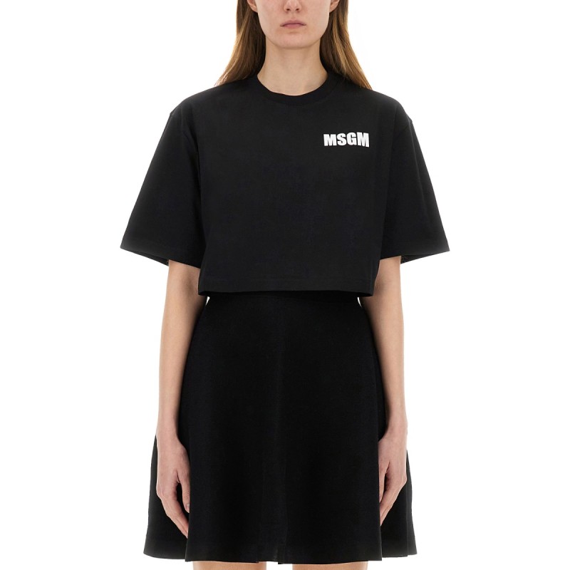 CROPPED T-SHIRT WITH LOGO