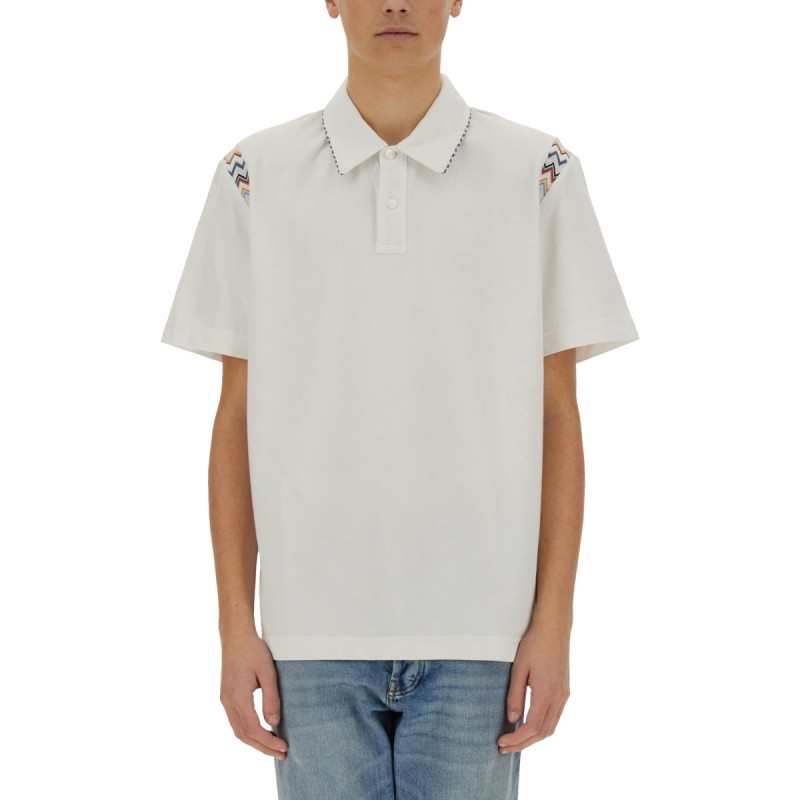 POLO SHIRT WITH ZIG ZAG EMBROIDERY