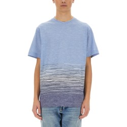FLAMED COTTON AND LINEN T-SHIRT