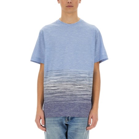 FLAMED COTTON AND LINEN T-SHIRT