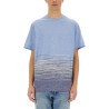 FLAMED COTTON AND LINEN T-SHIRT