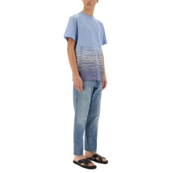 FLAMED COTTON AND LINEN T-SHIRT