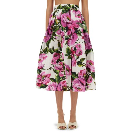 PEONY PRINT LONG SKIRT