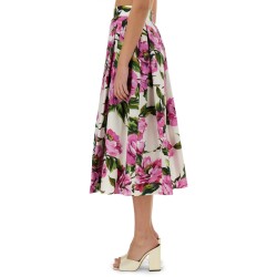 PEONY PRINT LONG SKIRT