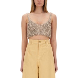 SEQUINED TRICOT TOP