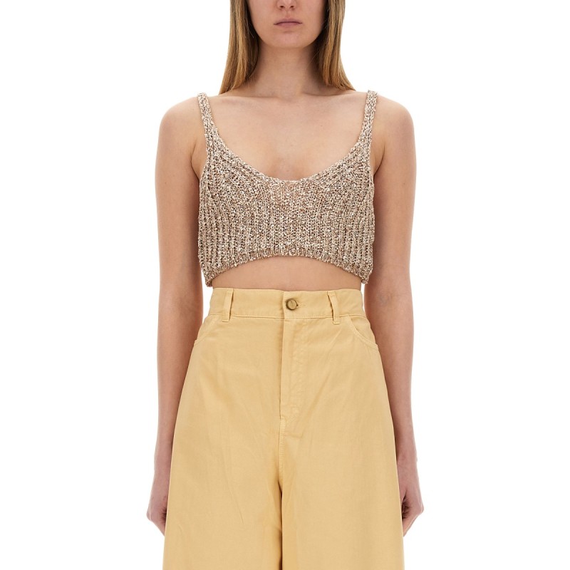 SEQUINED TRICOT TOP