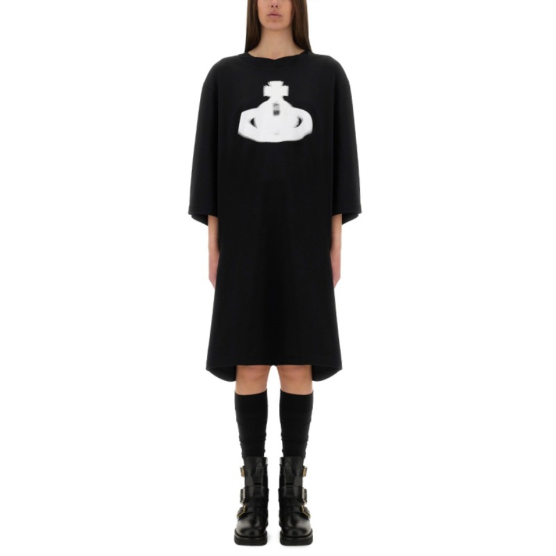 "HALFTONE ORB ISLA" T-SHIRT DRESS