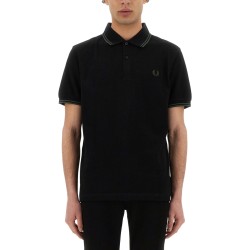 COTTON PIQUE POLO SHIRT WITH DOUBLE STRIPE