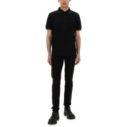 COTTON PIQUE POLO SHIRT WITH DOUBLE STRIPE