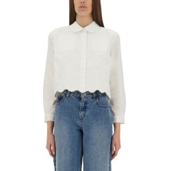 SHORT SCALLOPED POPLIN SHIRT