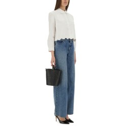 SHORT SCALLOPED POPLIN SHIRT