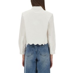 SHORT SCALLOPED POPLIN SHIRT
