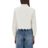 SHORT SCALLOPED POPLIN SHIRT