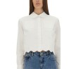 SHORT SCALLOPED POPLIN SHIRT