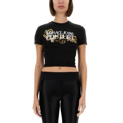 T-SHIRT WITH CRYSTALS "OUTLINE BAROQUE"