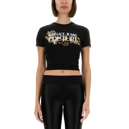 T-SHIRT WITH CRYSTALS "OUTLINE BAROQUE"