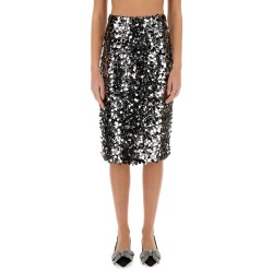 SEQUIN EMBROIDERED MIDI SKIRT