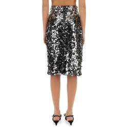 SEQUIN EMBROIDERED MIDI SKIRT