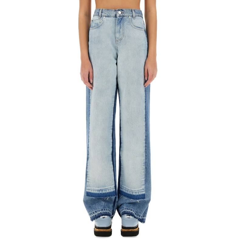 STRAIGHT-LEG JEANS WITH CONTRASTING PANELS