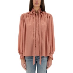 FLUID SILK JACQUARD BLOUSE