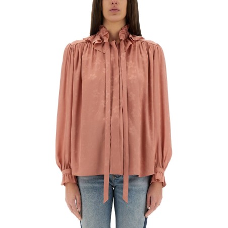FLUID SILK JACQUARD BLOUSE
