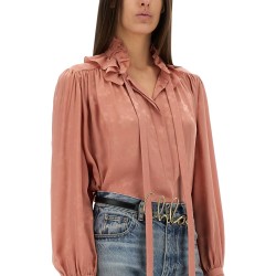 FLUID SILK JACQUARD BLOUSE