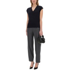 COTTON AND LINEN VEST WITH SEQUINS