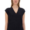 COTTON AND LINEN VEST WITH SEQUINS