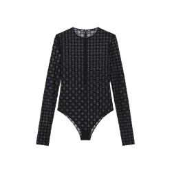 MONOGRAM TULLE BODYSUIT