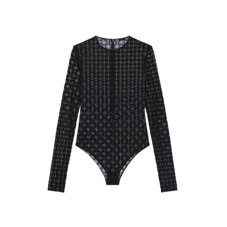MONOGRAM TULLE BODYSUIT