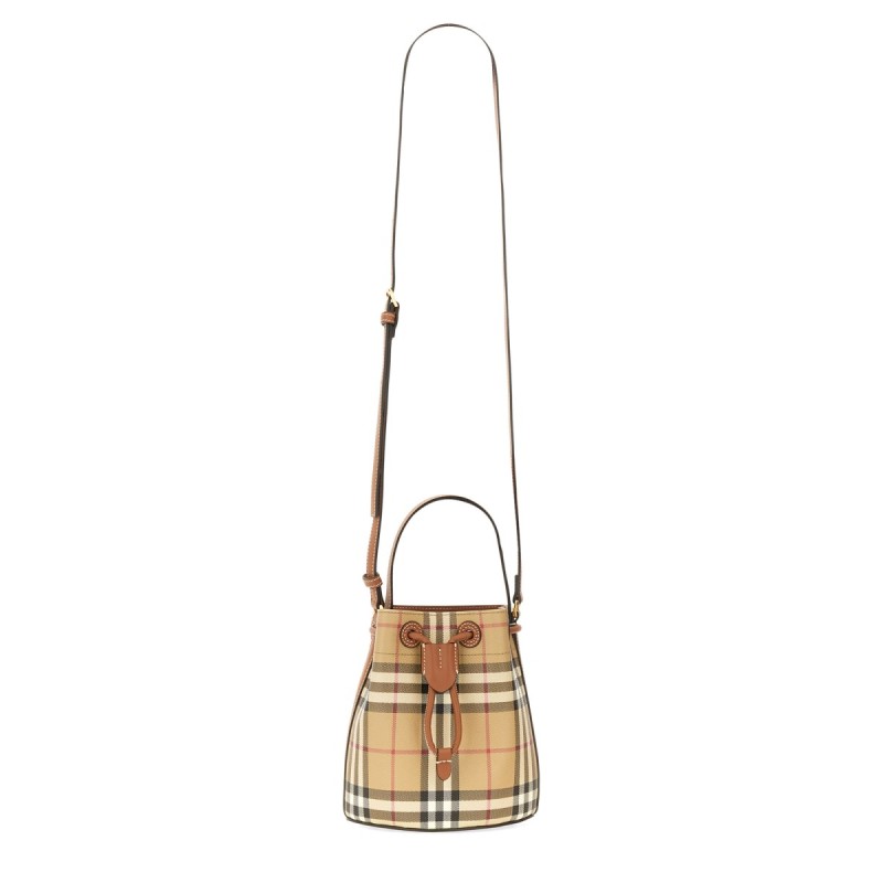 CHECK MINI BUCKET BAG