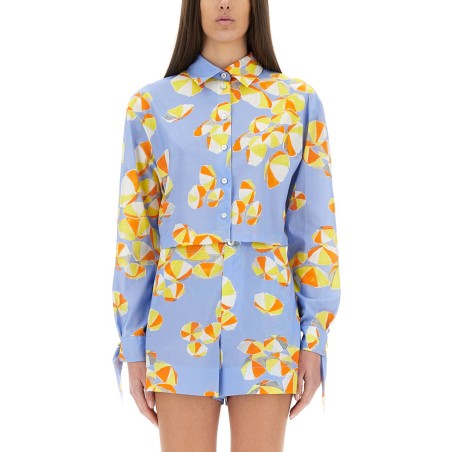 CROPPED SHIRT "BEACH UMBRELLAS"