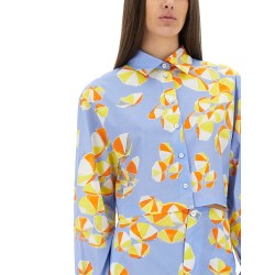 CROPPED SHIRT "BEACH UMBRELLAS"