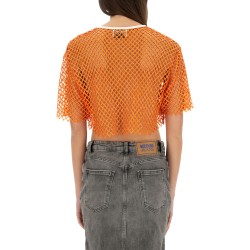 CROPPED MESH TOP